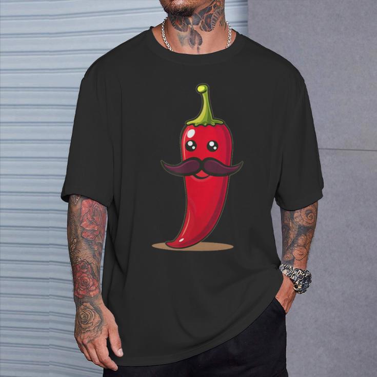 Cool Aussehendes Chili Mitchnurrbart Für Bartpfeffer-Liebhaber T-Shirt Geschenke für Ihn