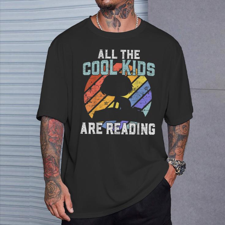 All The Cool Kids Are Reading For a Book Lovers T-Shirt Gifts for Him