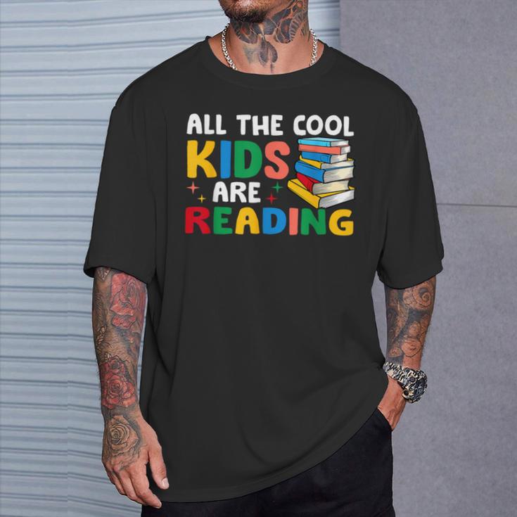 All The-Cool Kids Are Reading Teacher Book Lover Librarian T-Shirt Gifts for Him