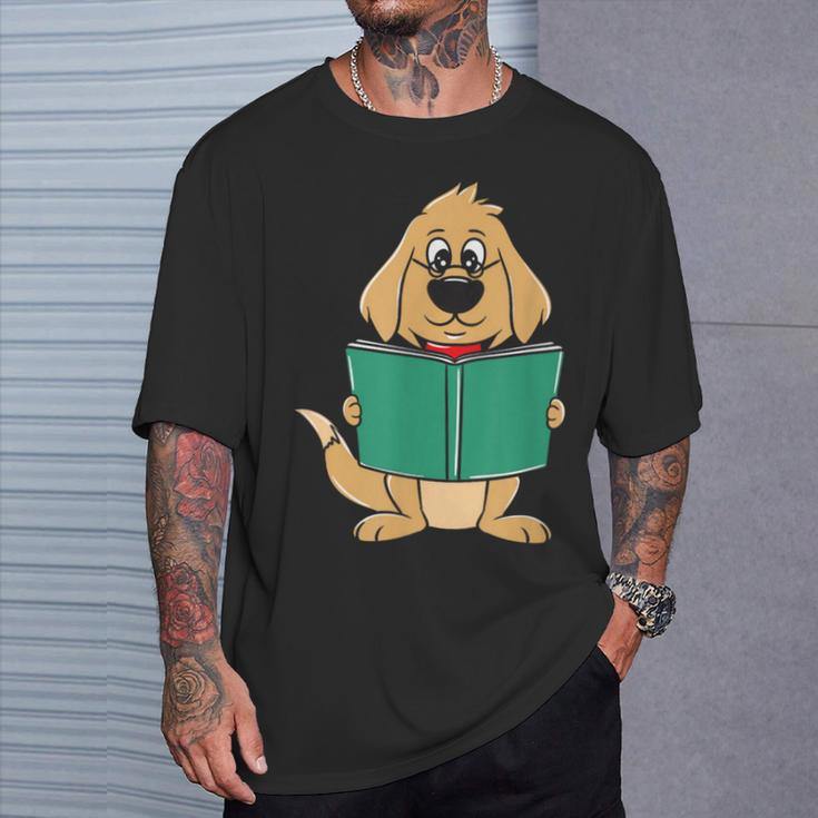 Cute Dog Reading A Human Training Book Dog T-Shirt Gifts for Him Cute Dog Reading A Human Training Book Dog T-Shirt Gifts for Him