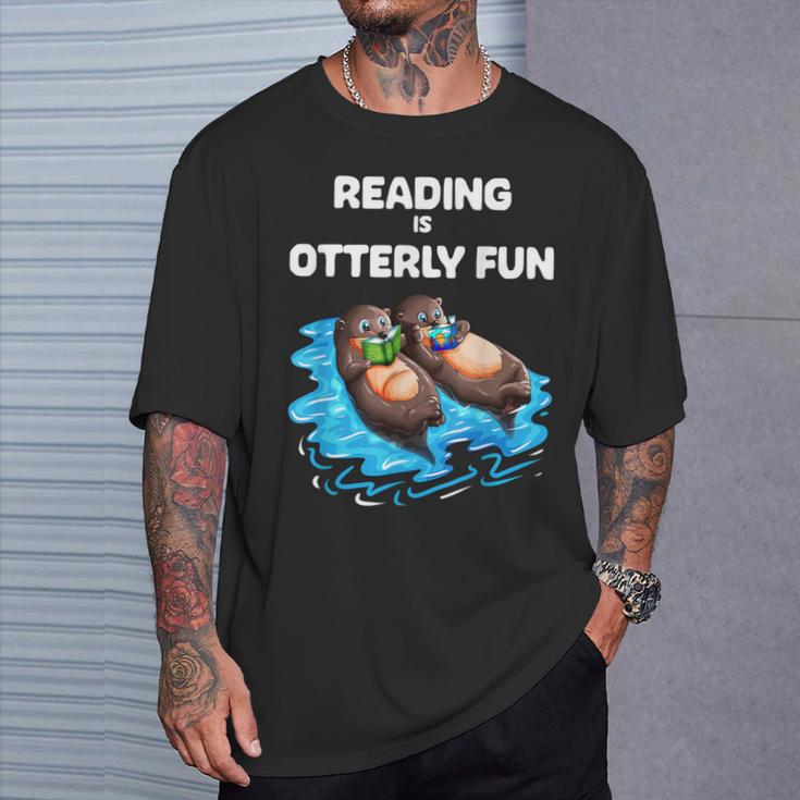 Cute Otter Reading Book Two Otter Reading Is Otterly Fun T-Shirt Gifts for Him
