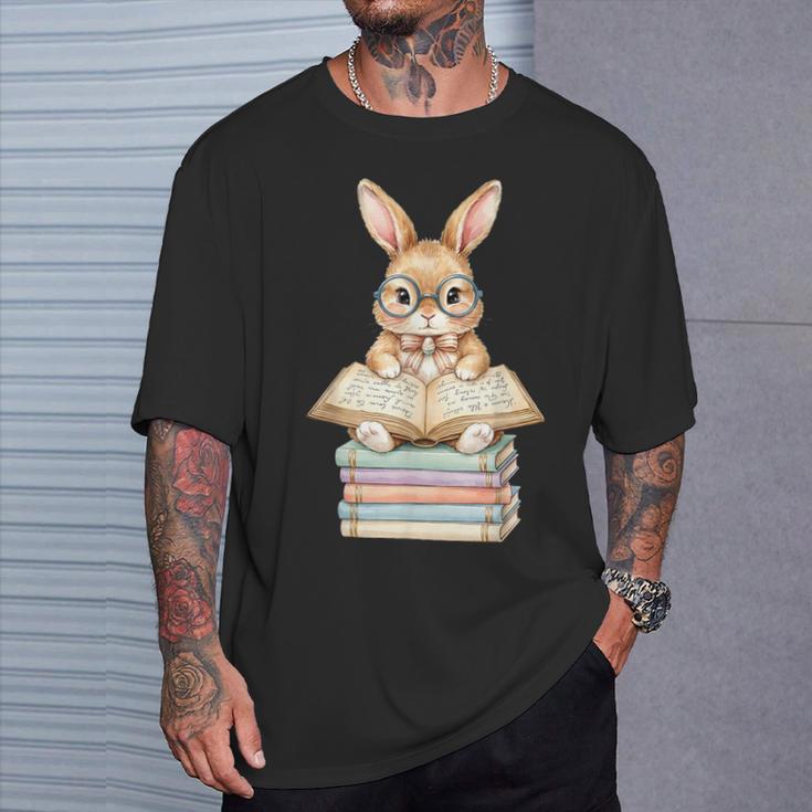 Cute Reading Bunny Easter Books Reader Teacher Girls Women T-Shirt Gifts for Him Cute Reading Bunny Easter Books Reader Teacher Girls Women T-Shirt Gifts for Him