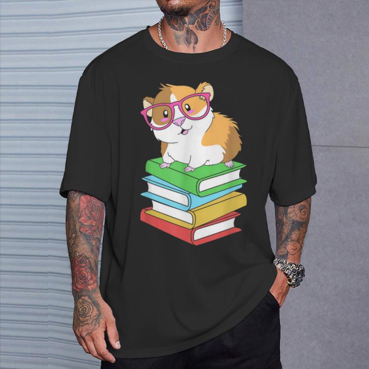 Cute Rodent Pet Bookworms Books And Guinea Pig T-Shirt Gifts for Him