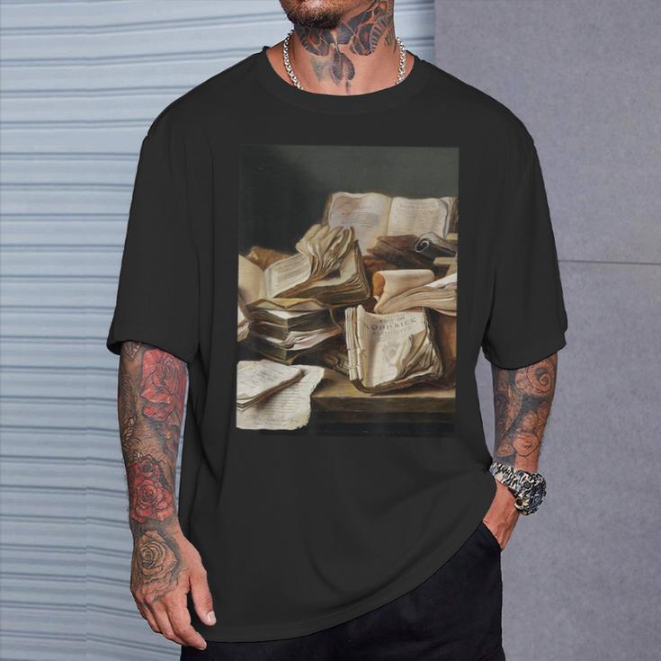 Dark Academia Aesthetic Styles Book Lover Art T-Shirt Gifts for Him