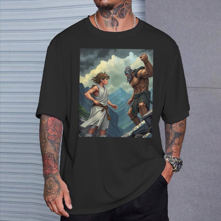 David And Goliath Bible Book Of Samuel King David Comic T-Shirt Gifts for Him