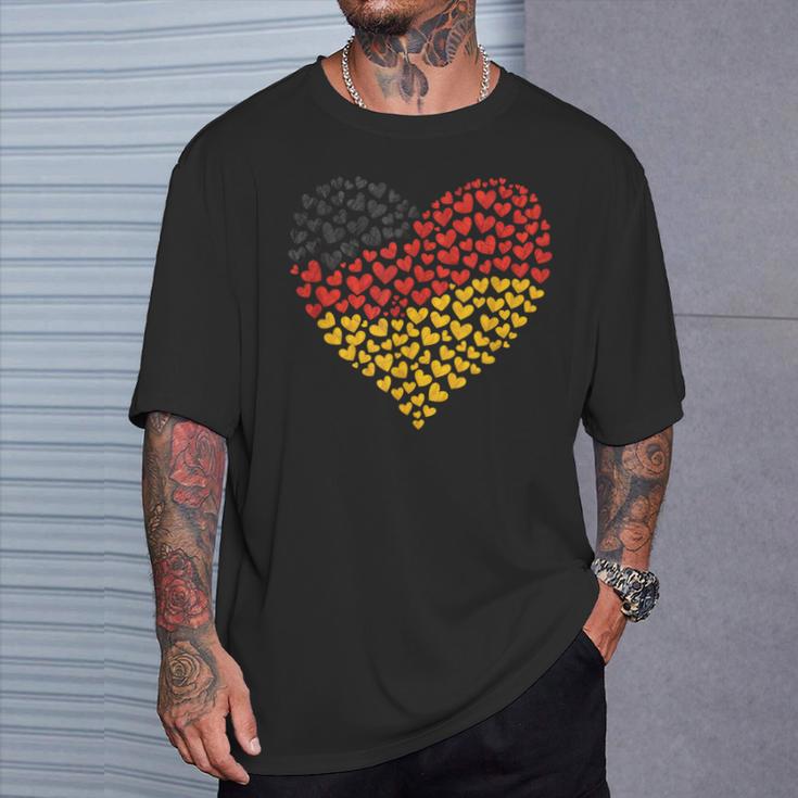 Deutschland Flagge Herz Aus Leidenschaft Für Deutschland T-Shirt Geschenke für Ihn