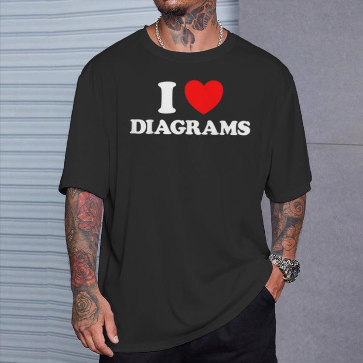 Diagram Heart Cute Schematic Plan Book Blueprint Fan T-Shirt Gifts for Him