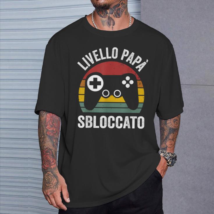 Divertente Nuovo Papà Camicia Papà Livellobloccato Maglietta Regalos para él