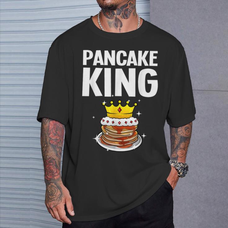 Divertente Pancake King Per Gli Amanti Dei Pancake Uomini Papà Ragazzi Maglietta Regalos para él