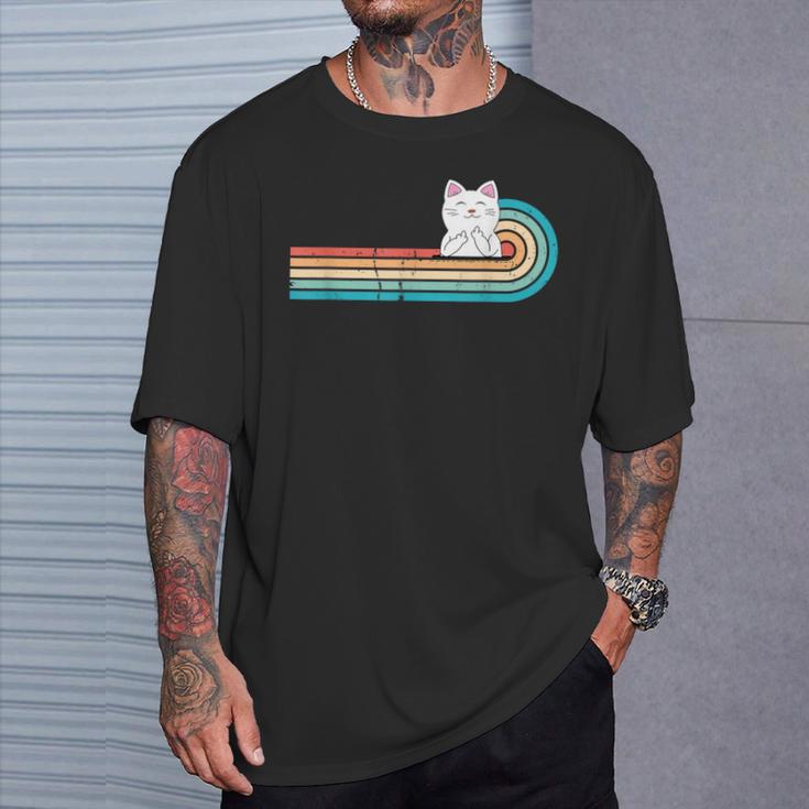I Do What I Want ファニーキャット 中指 胸ポケット レトロ Tシャツ 彼への贈り物