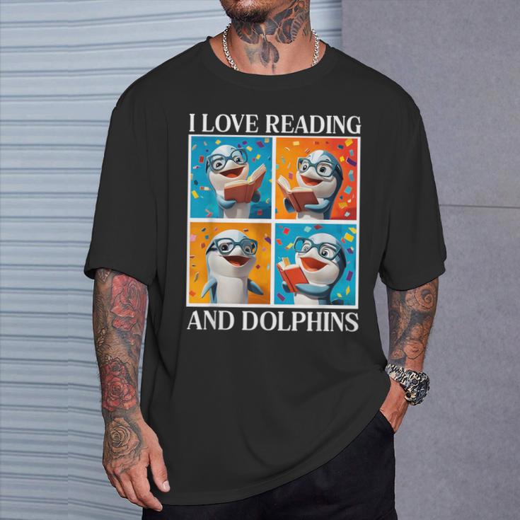 Dolphin Love Reading And Dolphins Child Book Lover T-Shirt Gifts for Him Dolphin Love Reading And Dolphins Child Book Lover T-Shirt Gifts for Him