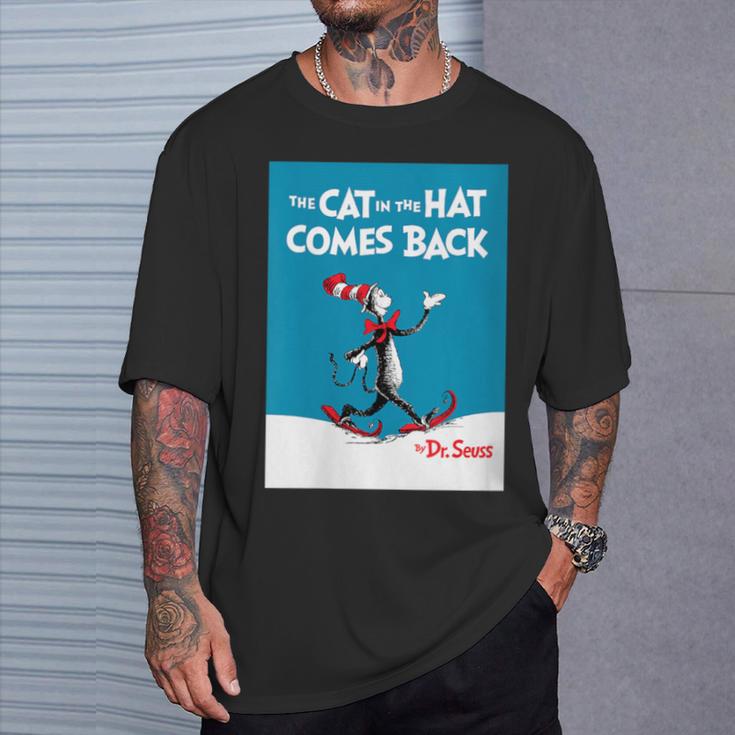 Dr Seuss The Cat In The Hat Comes Back Book Cover T-Shirt Gifts for Him