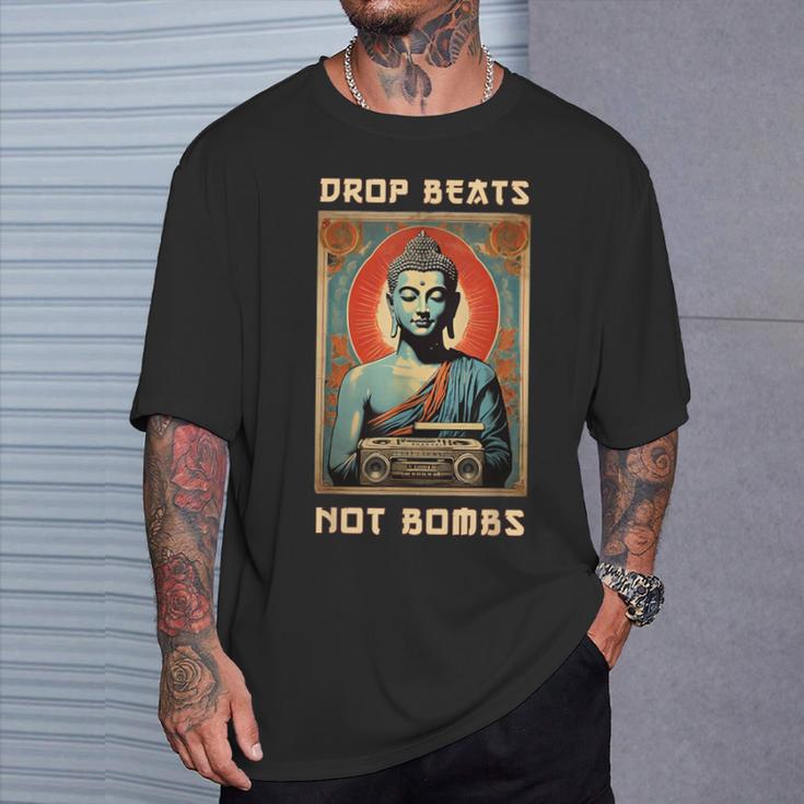 Drop Beats Not Bombs 反戦仏平和 Tシャツ 彼への贈り物