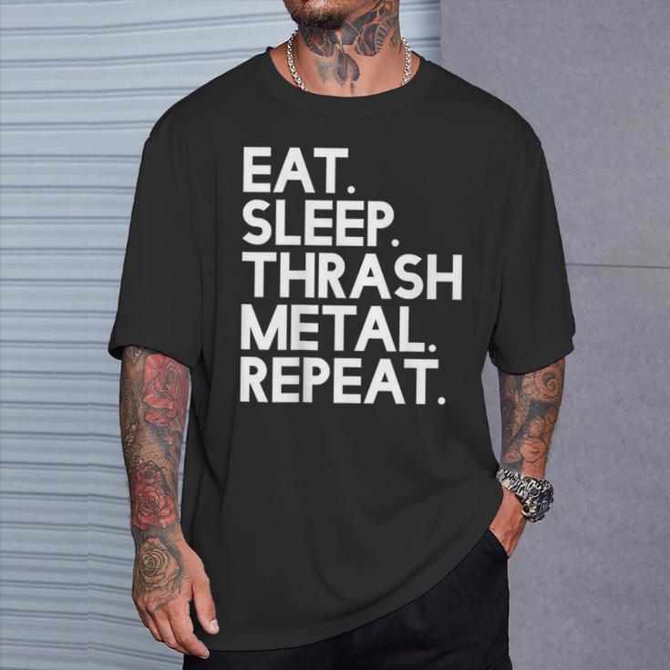 Eatleep Thrash メタルリピート 音楽 Tシャツ 彼への贈り物