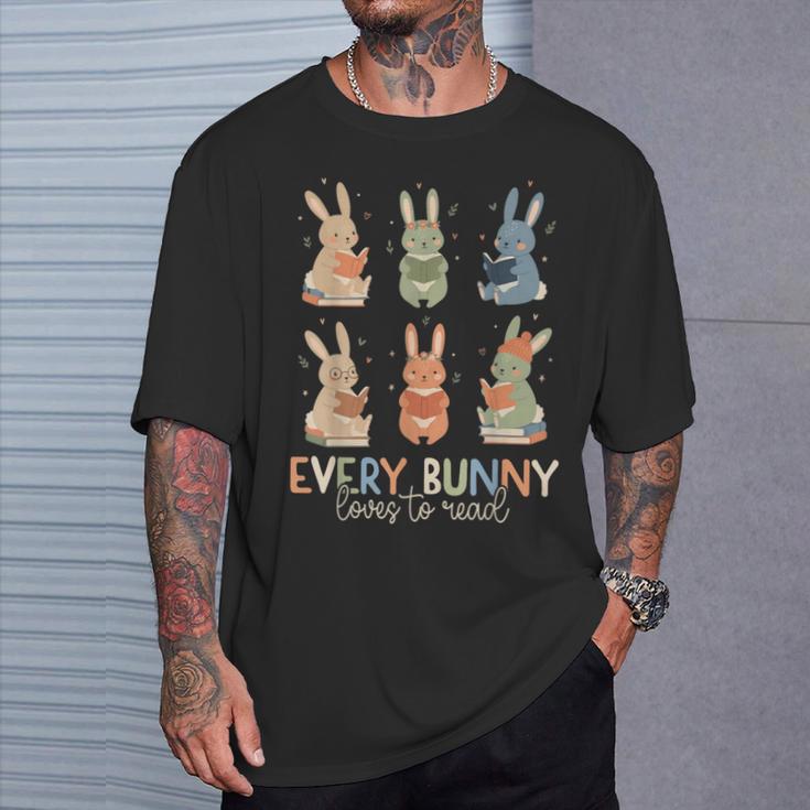 Every Bunny Loves To Read Easter Cute Reading Books Lover T-Shirt Gifts for Him