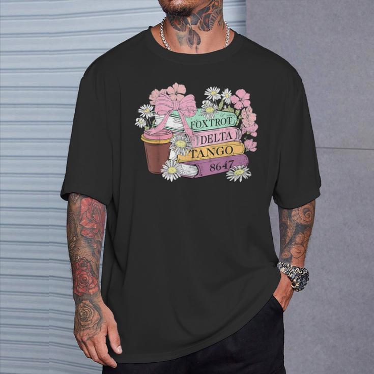 Floral Book Foxtrot Delta Tango 8647 T-Shirt Gifts for Him
