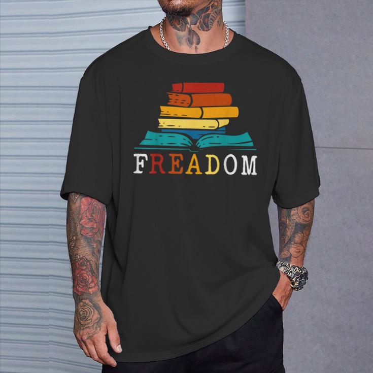 Freadom Read Banned Books Reader Bookworm T-Shirt Gifts for Him