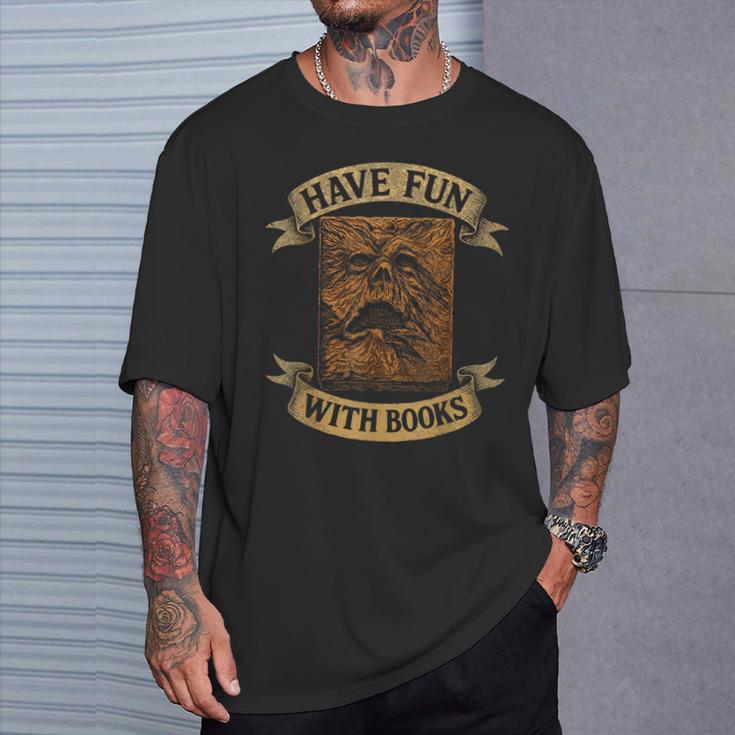 Have Fun With Books Horror Literature Necronomicon Book T-Shirt Gifts for Him