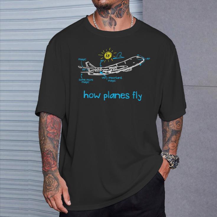Aerospace How Planes Fly Air Magic Flight Crew Tシャツ 彼への贈り物