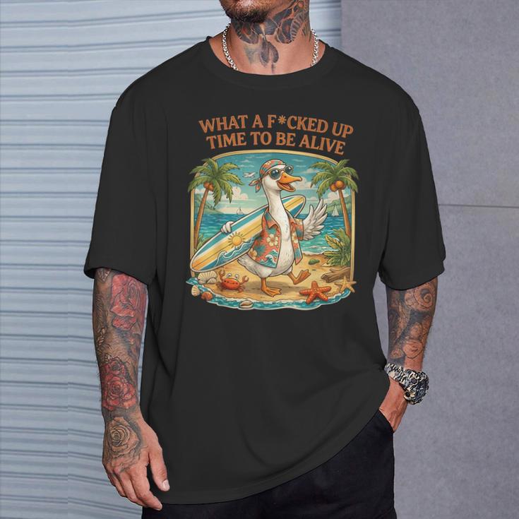 Gooseurf Beachummer なんてワイルド・タイム・ア・ワイルド・タイム・ア・アライブだ Tシャツ 彼への贈り物