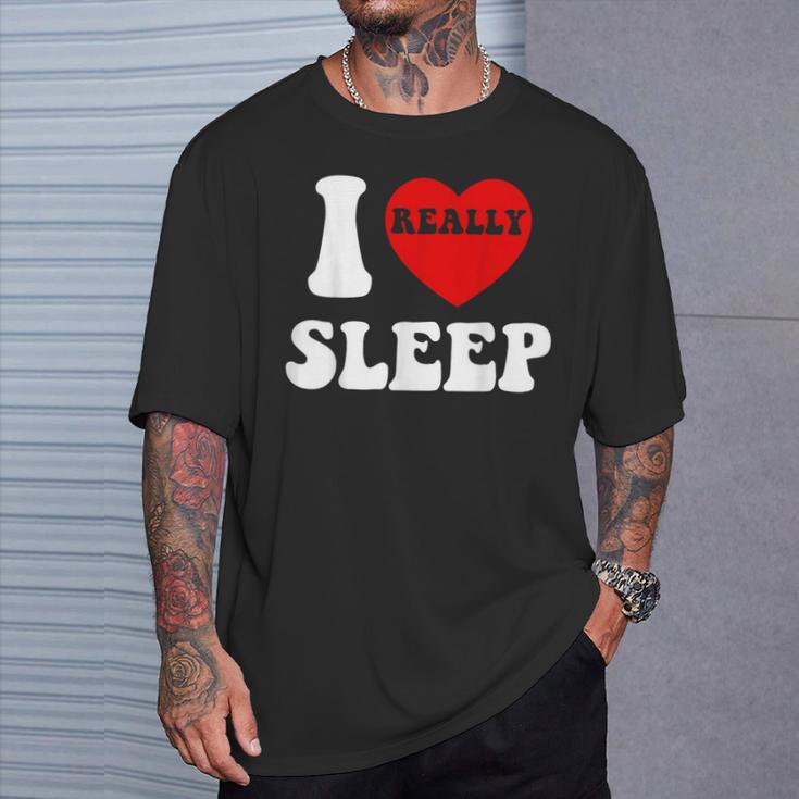 I Loveleep Heart Naps Lazy Relaxing For Men Tシャツ 彼への贈り物