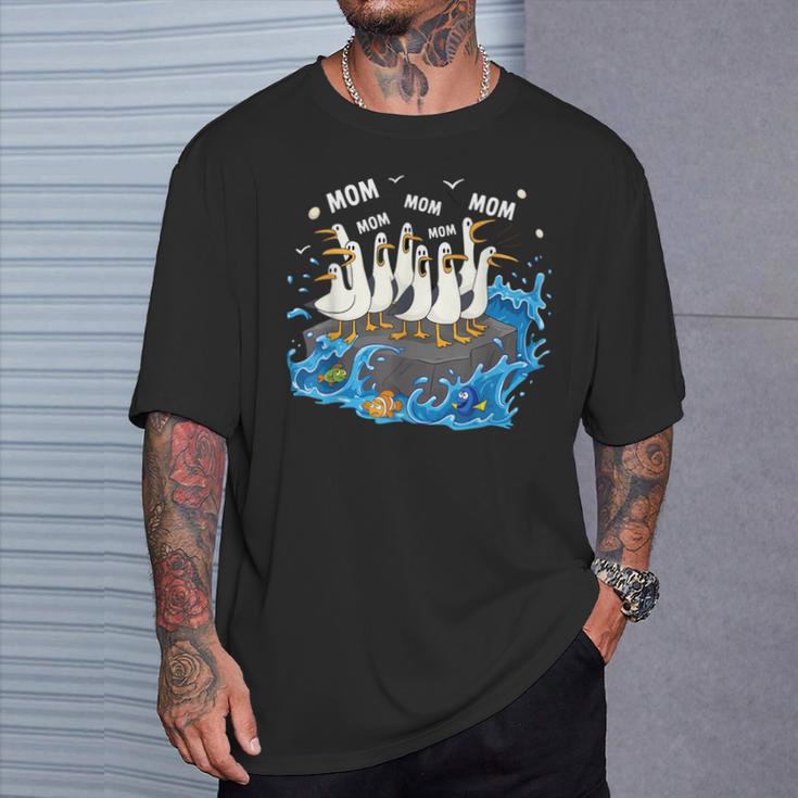Mom Seagull Family Mother Lover Women T-Shirt Gifts for Him Mom Seagull Family Mother Lover Women T-Shirt Gifts for Him