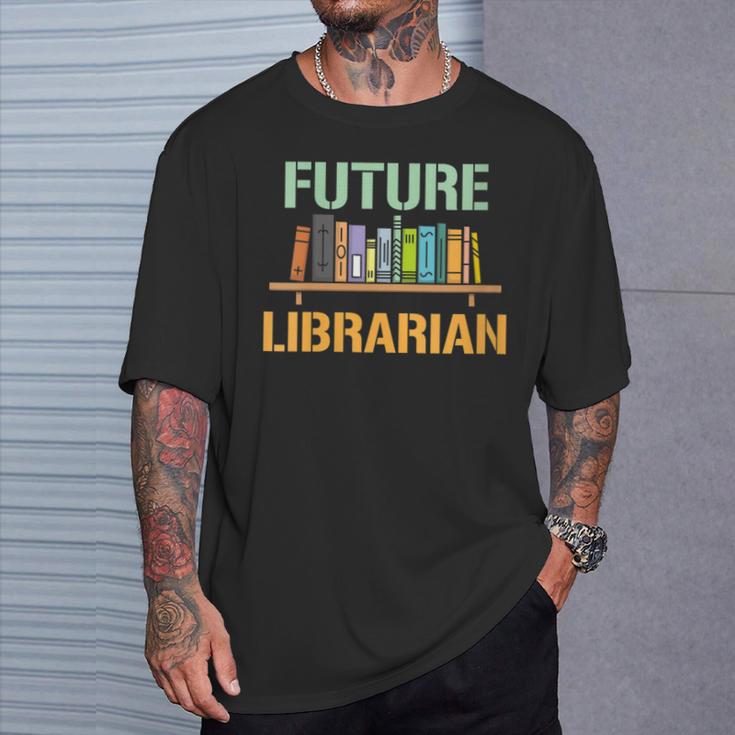 Future Librarian School Librarian Book T-Shirt Gifts for Him
