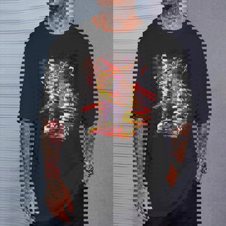 Galaxy Laser Cat On Burger -Pace Cheeseburger Cats Tシャツ 彼への贈り物