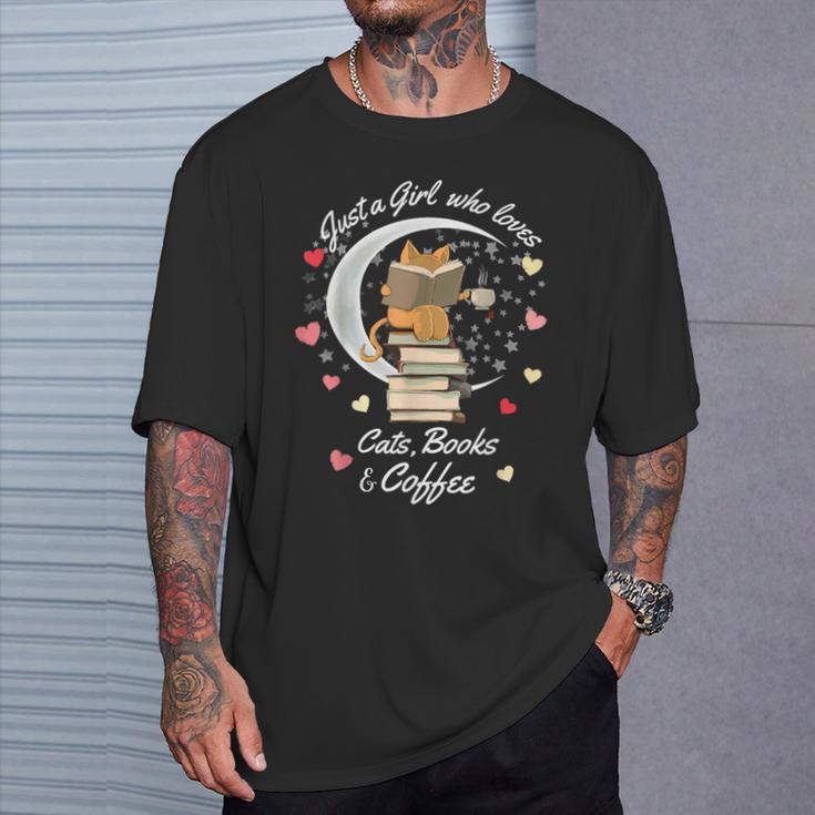 Only a Girl The Cat Books T-Shirt Gifts for Him Only a Girl The Cat Books T-Shirt Gifts for Him