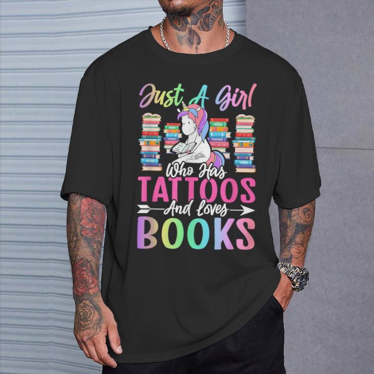 Girl Who Has Tattoos And Loves Books Tattooed Bookworm Girl T-Shirt Gifts for Him Girl Who Has Tattoos And Loves Books Tattooed Bookworm Girl T-Shirt Gifts for Him