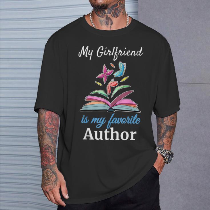 My Girlfriend Is My Favorite Author For Book Lovers T-Shirt Gifts for Him
