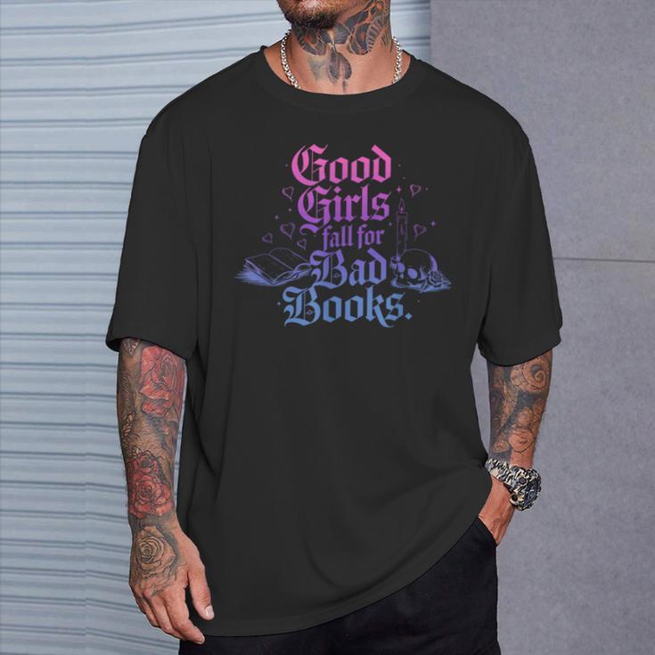 Good Girls Fall For Bad Books Smut Bookish Quote T-Shirt Gifts for Him
