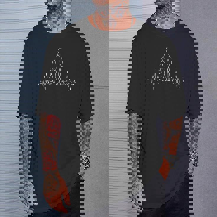 Grandpa & Grandson Heartbeat Partner Look Grandchild & Grandfather Tシャツ 彼への贈り物