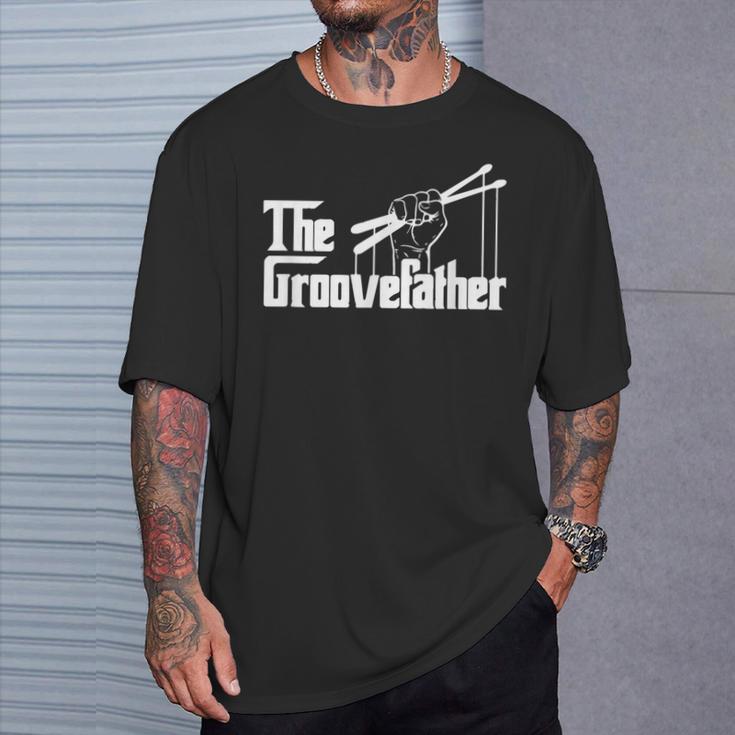 The Groovefatherintage Drumsドラミングバンドドラマー Tシャツ 彼への贈り物