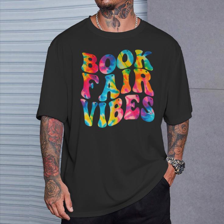Groovy 70s Book Fair Vibe Tie Dye Reading School Librarian T-Shirt Gifts for Him