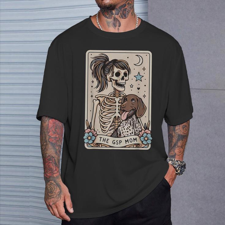 Gsp Mom German Shorthaired Pointer Mom Tarot Card Skeleton T-Shirt Gifts for Him