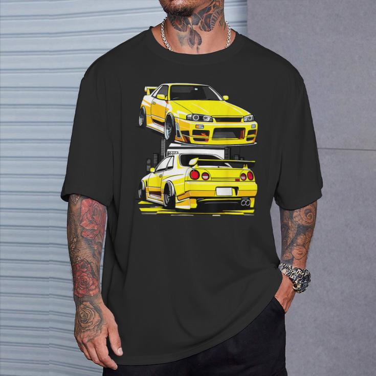 ブラック Gt R 32 Jdm スカイラインチューナー レーシングスタンス カードリフト Tシャツ 彼への贈り物