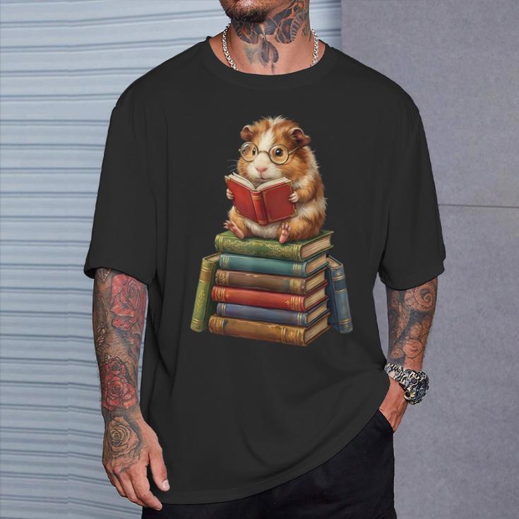 Guinea Pig Reading Book Cute Librarian Books Lover T-Shirt Gifts for Him Guinea Pig Reading Book Cute Librarian Books Lover T-Shirt Gifts for Him
