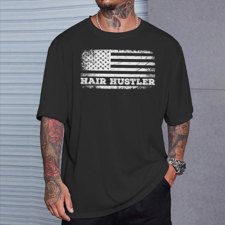 Hair Hustler アメリカ国旗 ヘアスタイリスト バーバー Usa メンズ レディース Tシャツ 彼への贈り物