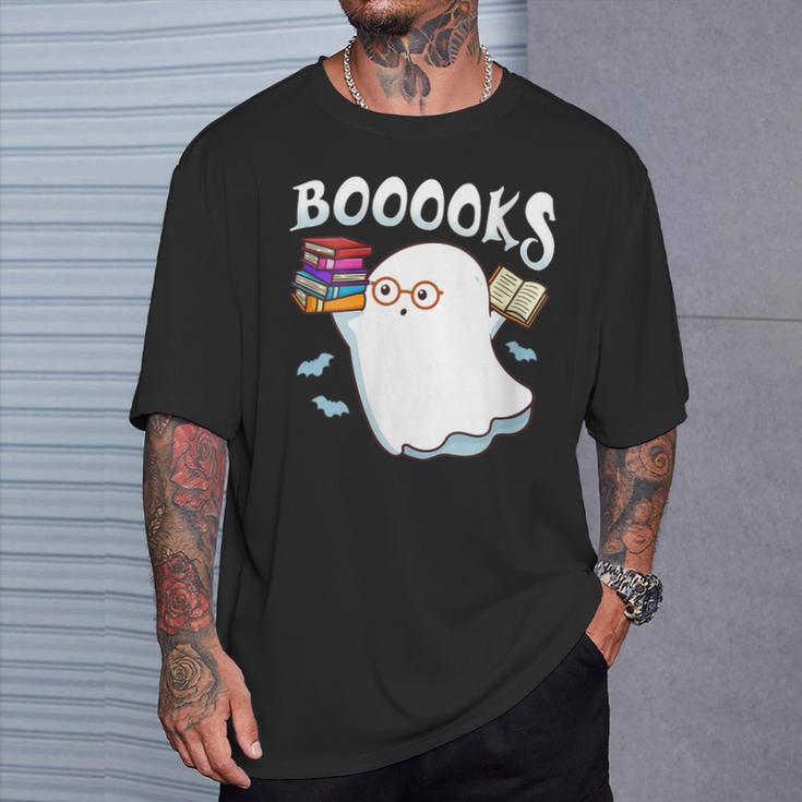 Halloween Books Librarian English Teacher Reader Reading T-Shirt Gifts for Him