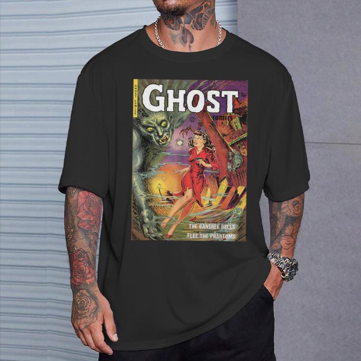 Halloween Horror Vintage Ghost Comic Book Retro Cartoon T-Shirt Gifts for Him Halloween Horror Vintage Ghost Comic Book Retro Cartoon T-Shirt Gifts for Him