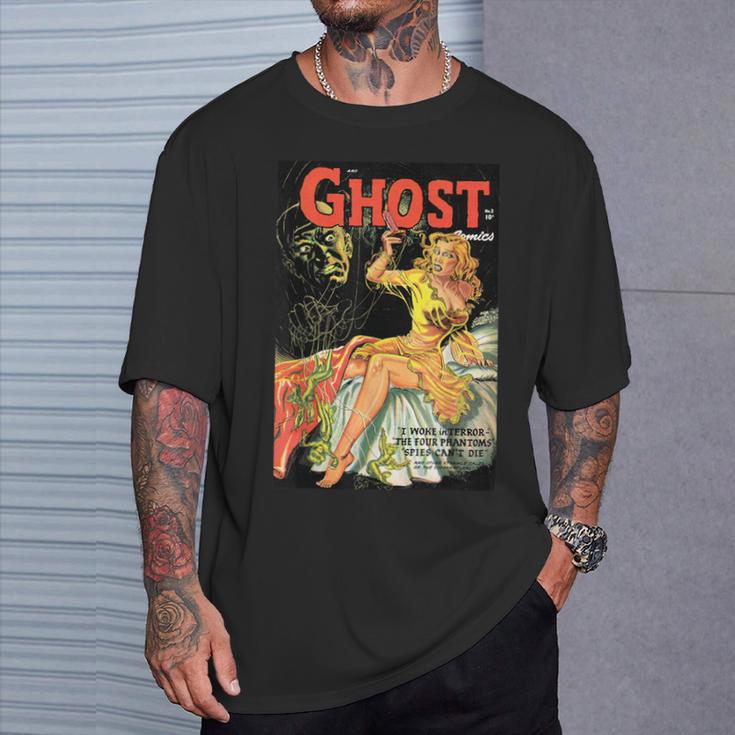 Halloween Horror Vintage Ghost Comic Book Retro Scary T-Shirt Gifts for Him
