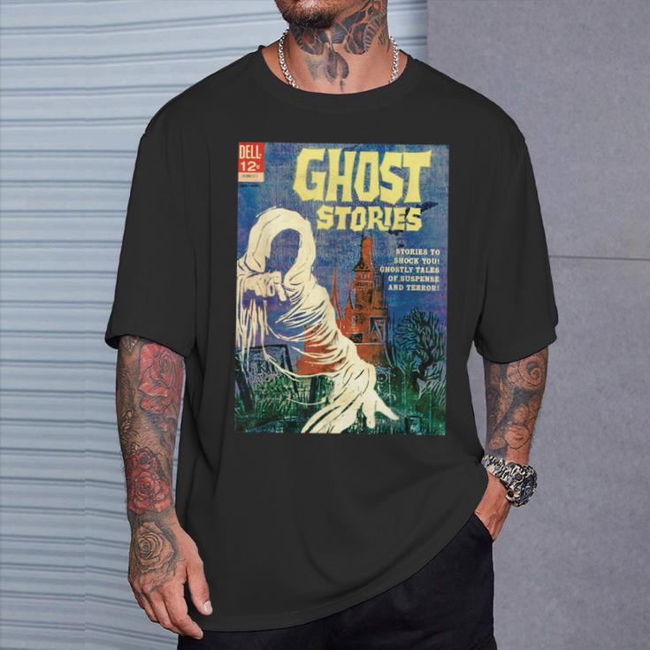 Halloween Horror Vintage Ghost Grim Reaper Comic Book Retro T-Shirt Gifts for Him