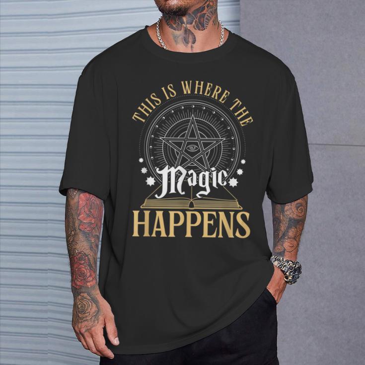 This Is Where Happens Magic Occult Mystic Book T-Shirt Gifts for Him