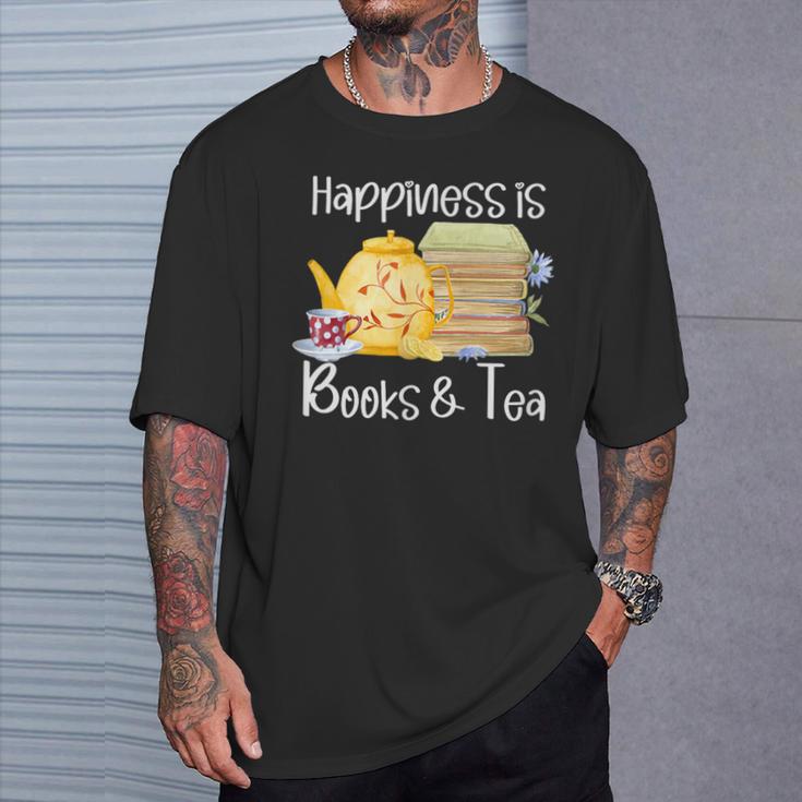 Happiness Is Books And Tea T-Shirt Gifts for Him Happiness Is Books And Tea T-Shirt Gifts for Him