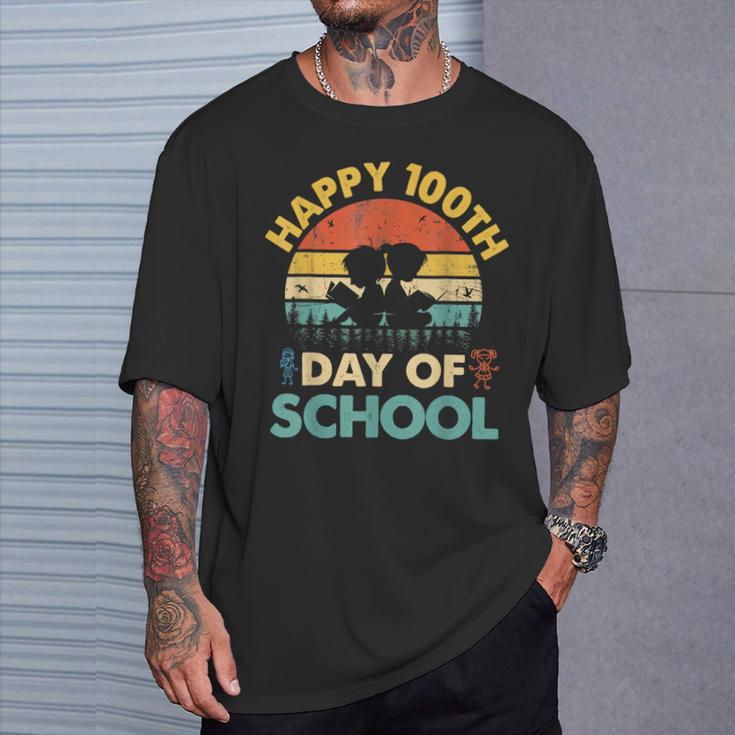 Happy 100th Day Of School Teacher Reading Book For Men Women Girls Kids T-Shirt Gifts for Him