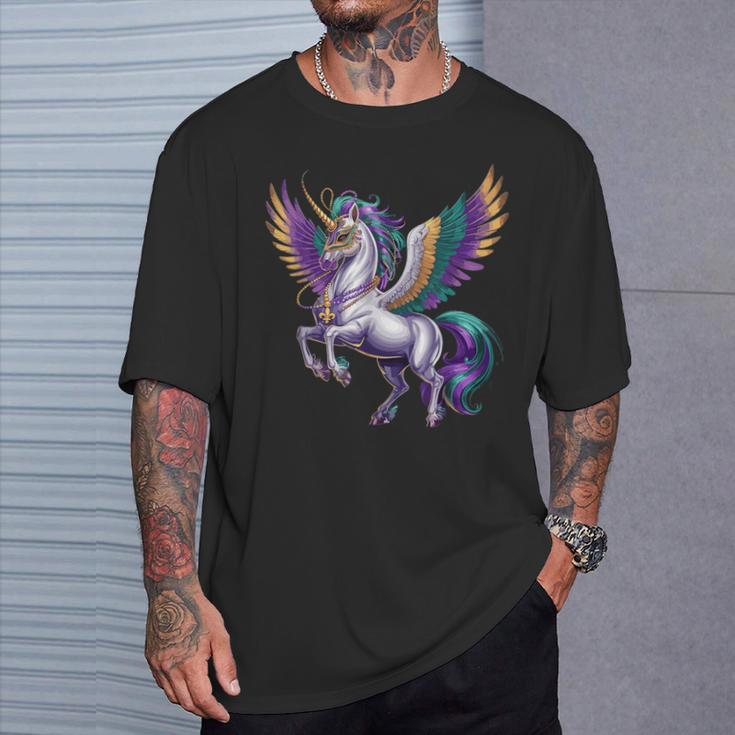 Happy Mardi Gras ユニコーンマスク ニューオーリンズフェスティバル Tシャツ 彼への贈り物