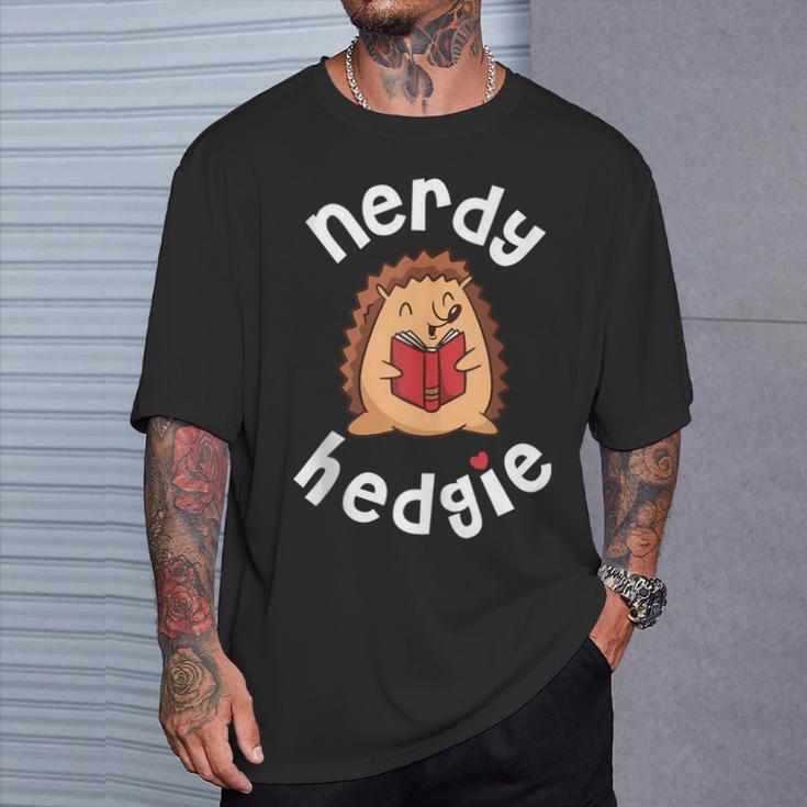 Hedgehog Book T-Shirt Gifts for Him