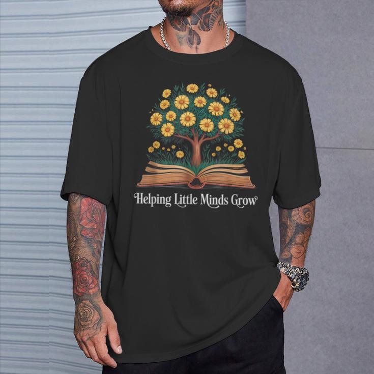 Helping Little Minds Grow Book Tree Education T-Shirt Gifts for Him