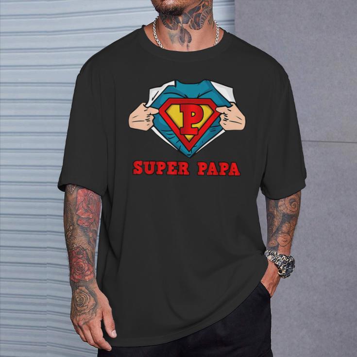 Herrenuper Papa Hero T-Shirt Geschenke für Ihn